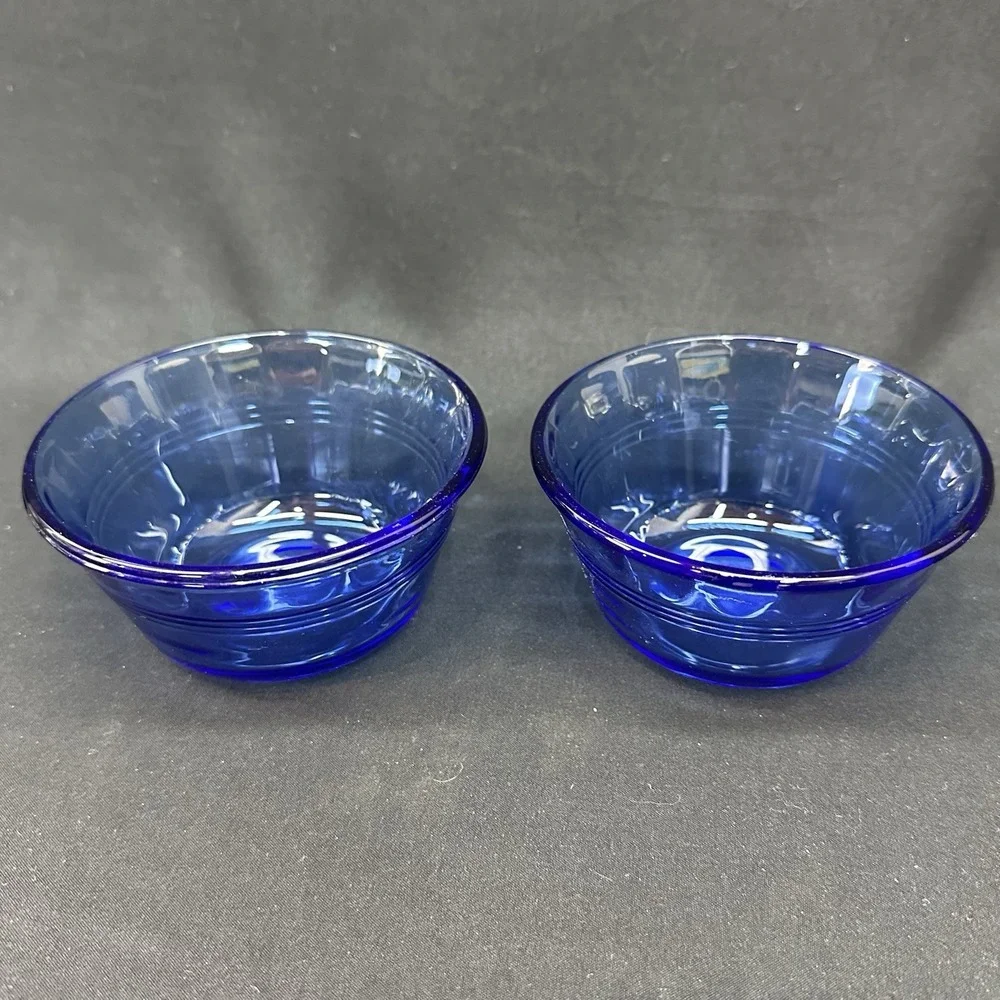 Pyrex Cobalt Blue Glass Custard Cup / Ramekin 6oz 175ml 463 Vintage, Set of 2
